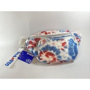 Claire’s Patriotic Tie Dye Adjustable Waist Strap 2 Pocket Fanny Pack NWT